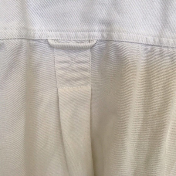 WKWR Anchor Blue Denim Shirt White Button Long Sleeves Tails Cuffs Heavy Pre-Own - Picture 6 of 8